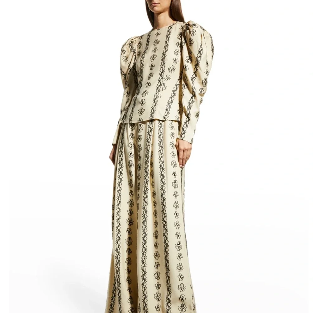 Layla Embroidered Silk-Blend Blouse - Picture 2 of 8